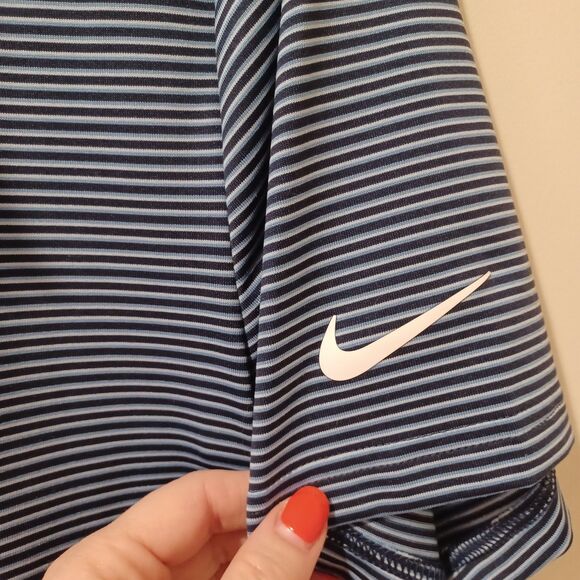 NEW NIKE MENS TOUR DRI-FIT GOLF POLO SHIRT BLUE STRIPE FZ7479 MENS XS - Picture 3 of 9